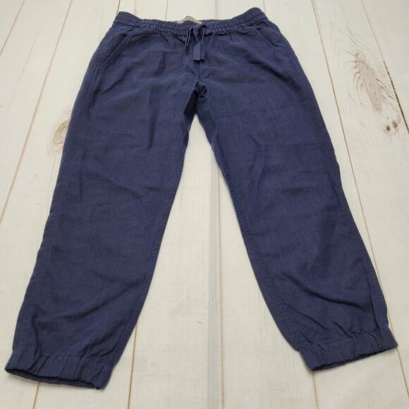 Point sur navy blue linen jogger pants petite - Picture 1 of 6